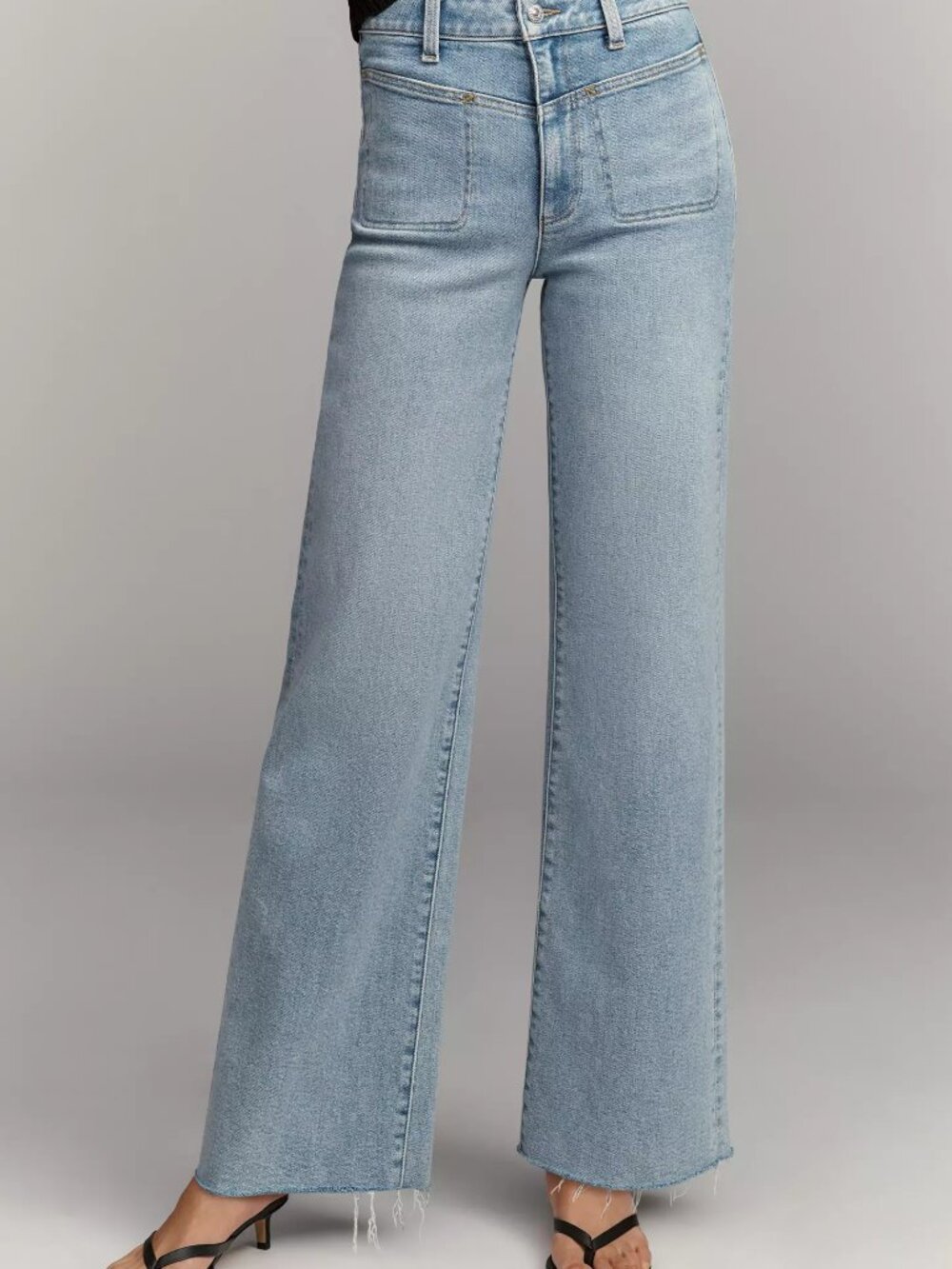 PAIGE Anessa Front Yoke High-Rise Wide-Leg Jeans -Size 30P, Brand New! - Picture 2 of 11